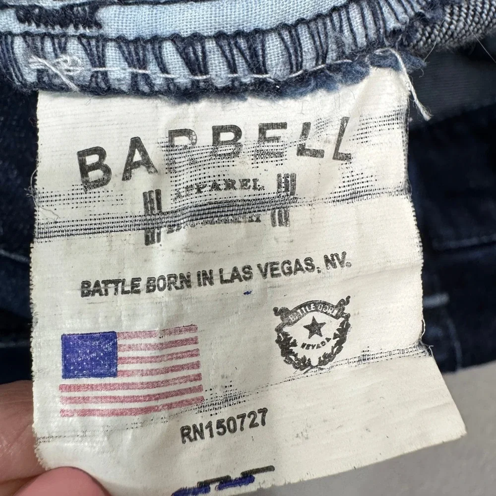 Barbell Apparel Jeans Mens 32 Dark Wash Blue Slim Athletic Fit Stretch Denim - Picture 9 of 11